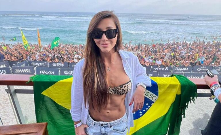 Tayane Dalazen acompanha etapa brasileira do Circuito Mundial de Surf em Saquarema a convite da WSL Brasil: “Aqui é a nossa Copa do Mundo”