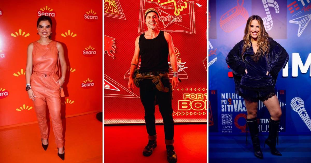 Famosos capricham no visual para a noite dedicada ao heavy metal no Rock in Rio